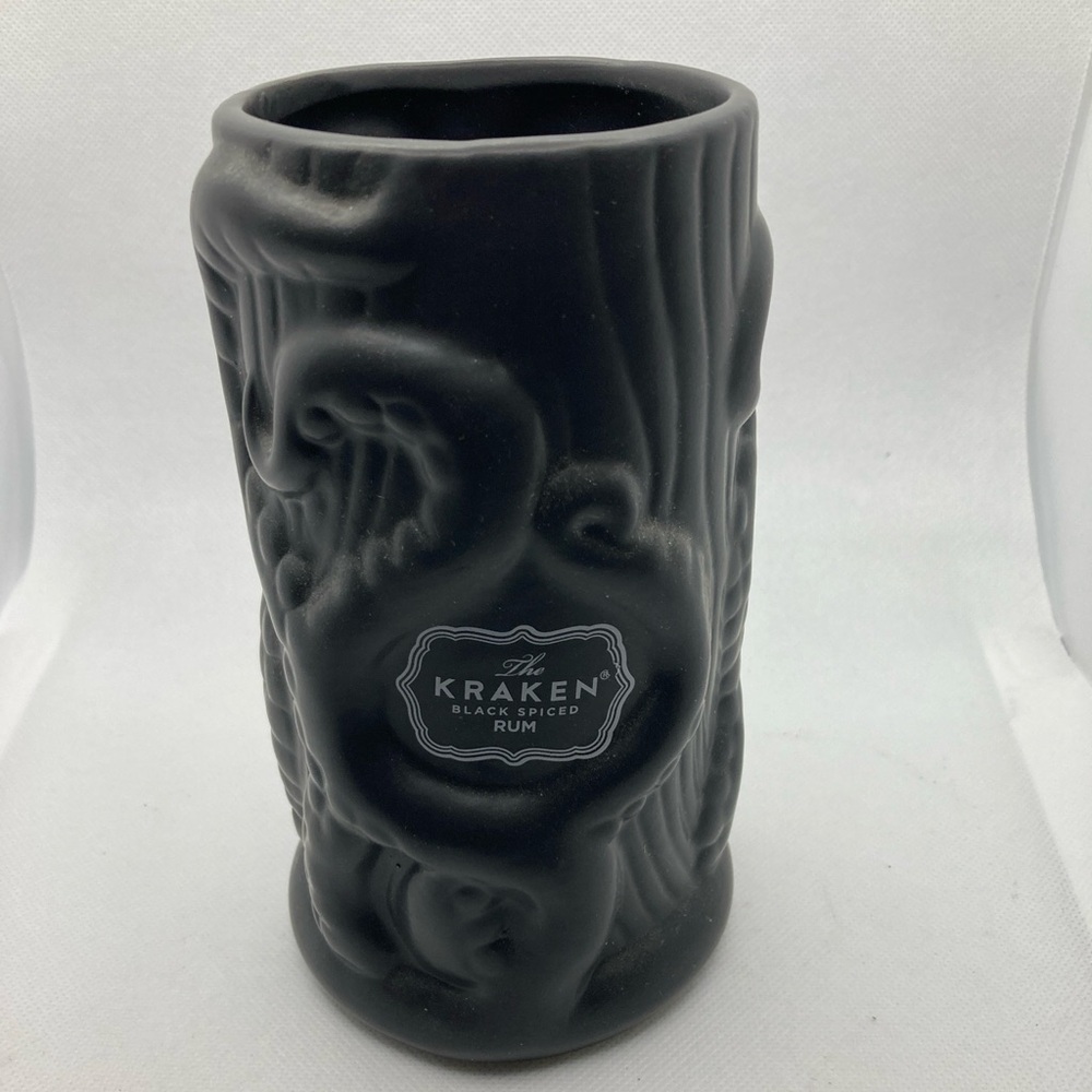 Release The Kraken Black Spiced Rum Ceramic Tiki Mug Cup Tumbler Limited Edition